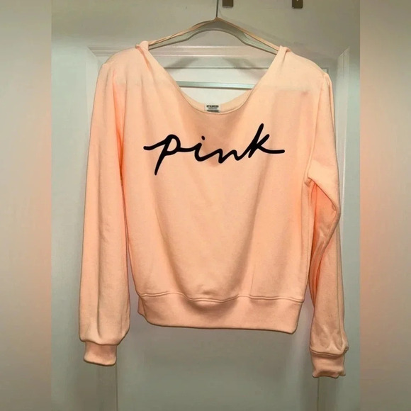 Victoria Secret Pink NWOT Peach Off The Shoulder Sweater. Size small - Picture 2 of 5